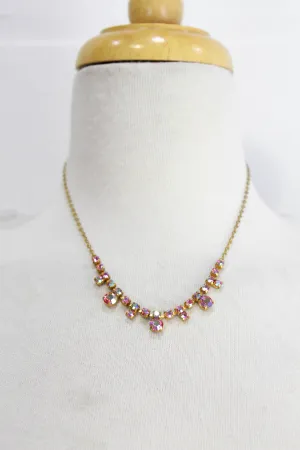 1950s Pink Rhinestone Necklace