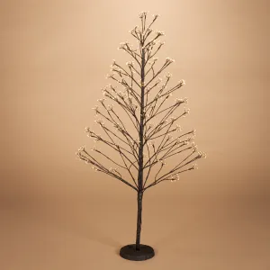 4 Foot Electric Lighted Black PVC Wrapped Micro LED Tree with Outdoor UL Adapter