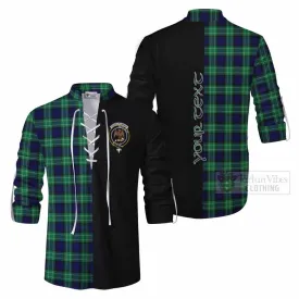 Abercrombie Tartan Ghillie Kilt Shirt with Family Crest and Half Of Me Style