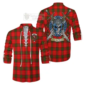 Adair Tartan Ghillie Kilt Shirt with Family Crest Celtic Skull Style