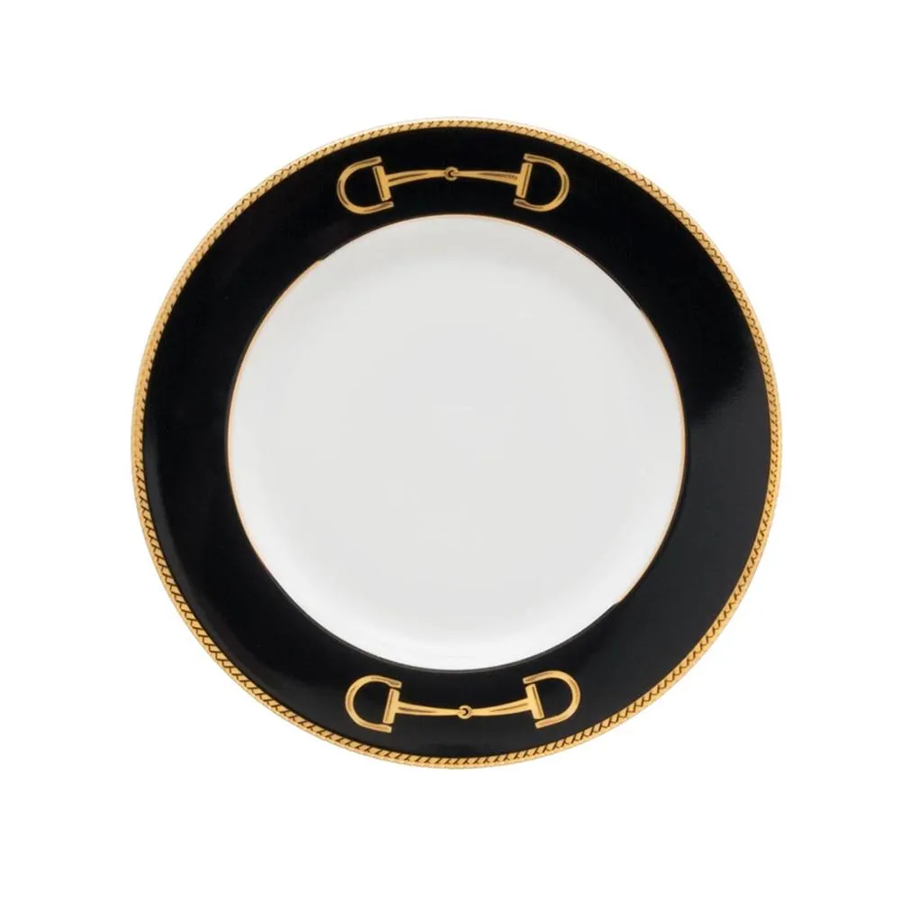 Cheval Black Bread and Butter Plate 6.5" - Julie Wear Equestrian Tableware