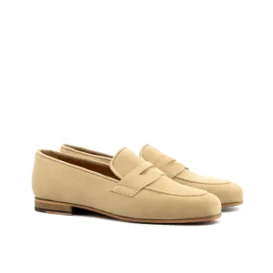 DapperFam Enzo in Camel Men's Italian Suede Slipper