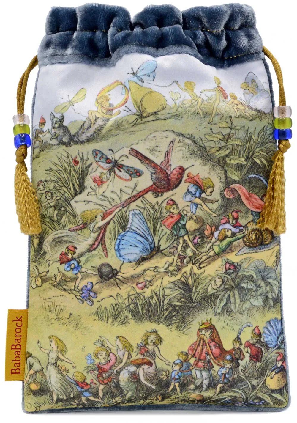 Fairies by Richard Doyle — birds and butterflies drawstring bag