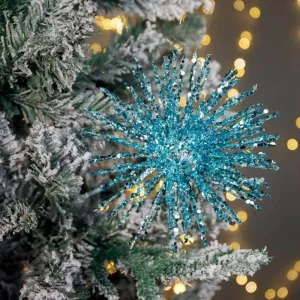 Icy Blue Glitter Burst Decoration - 46cm