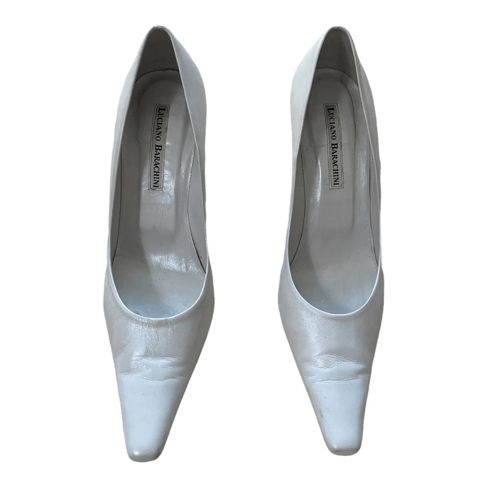 Luciano Barachini Leather Heels White UK 4.5 EU 37.5