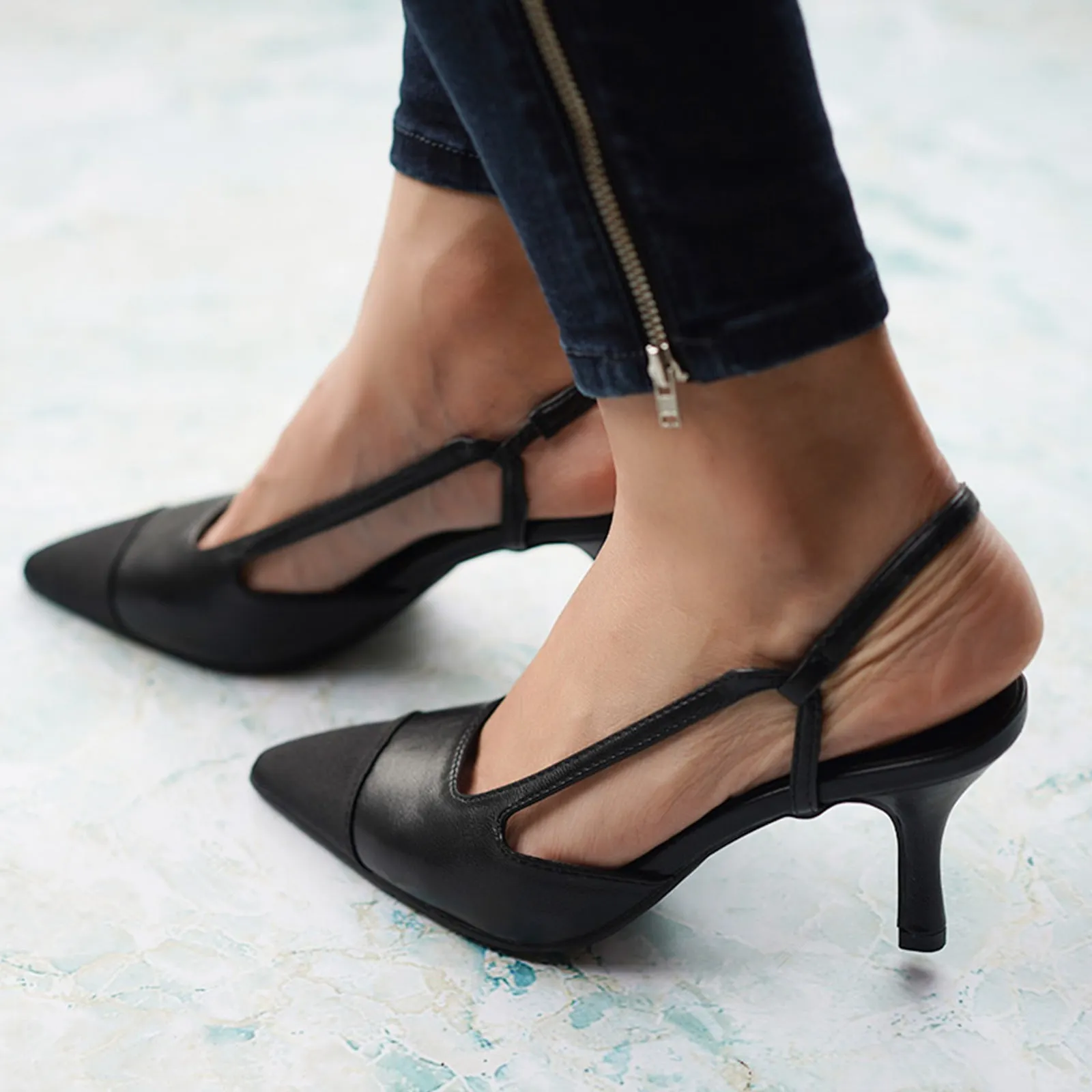 Pointed Toe Slingback Pumps