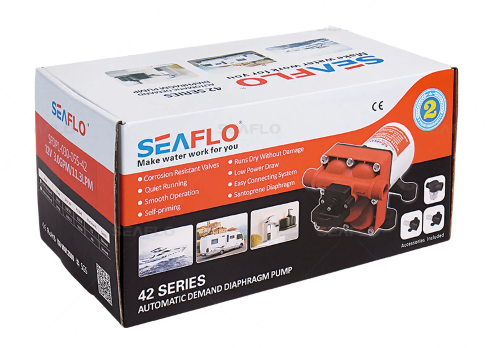 SEAFLO 24v Diaphragm Pump 3GPM 55PSI