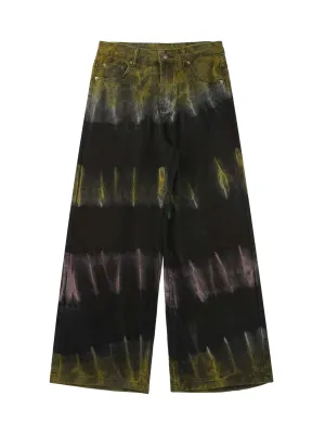 Thesupermade Graffiti Fun Tie-Dye Straight Jeans